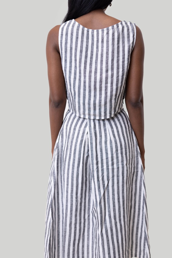 Boxy Crop Top in Linen Stripes from Reistor