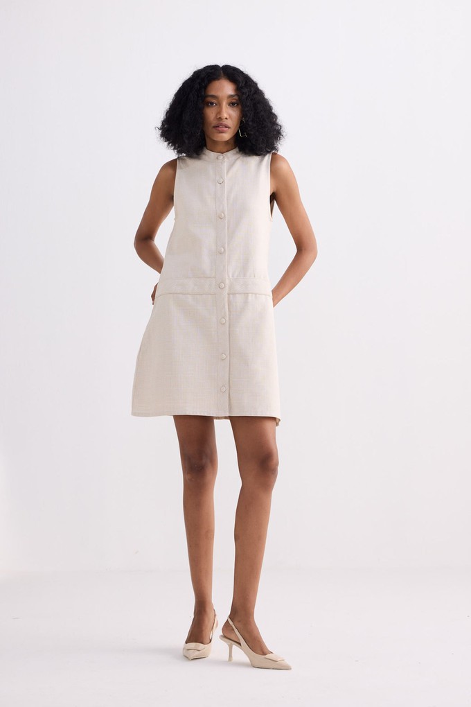 The Cotton Tweed Shift Dress in Cream from Reistor