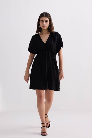 Short gathered Dress in Black from Reistor