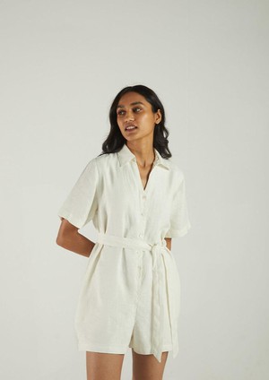 Barefoot in the Park Romper in Off-white from Reistor