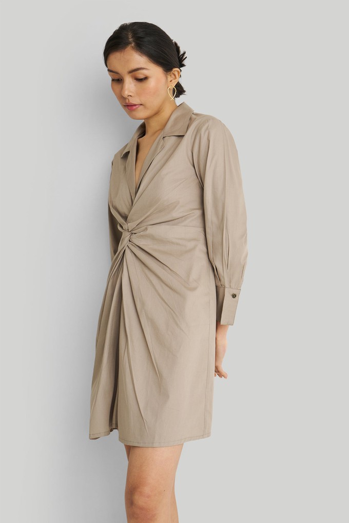 Front Twist Dress in Ecru from Reistor