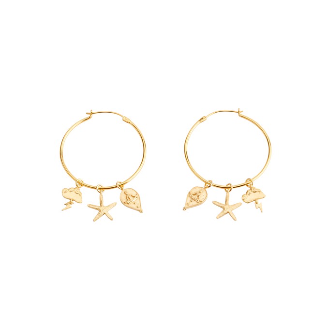 Multi Charm Hoop Earrings from Rize