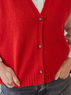 Button Up Vest | Red from ROVE