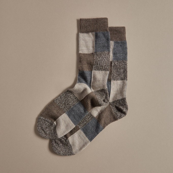 Fine Merino Wool Socks | Earth Patchwork from ROVE