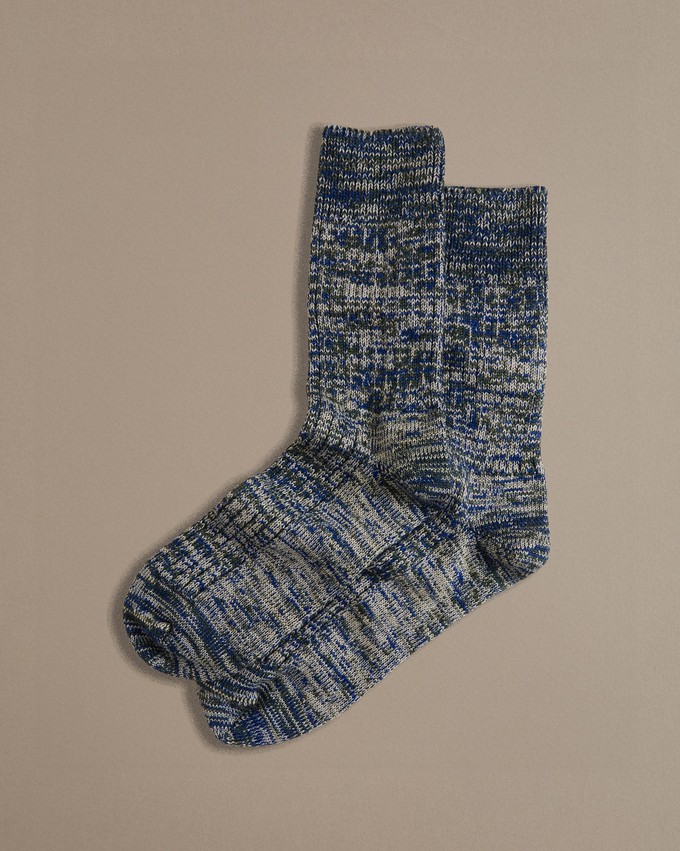 Chunky Wool Boot Socks | Marbled Blue from ROVE