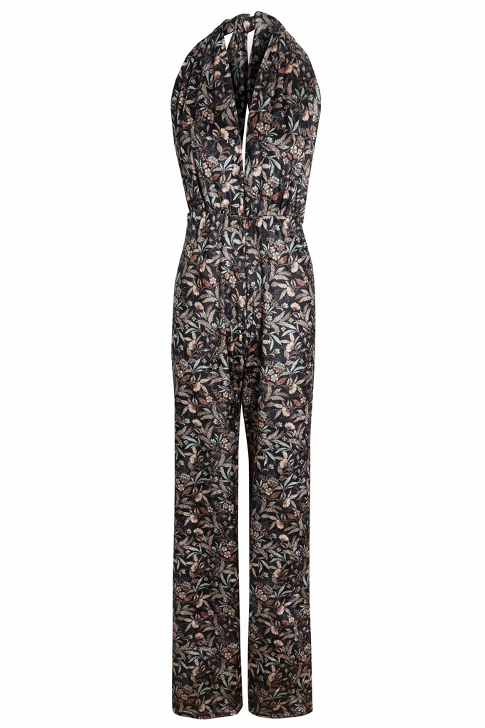 Floral Velvet Backless Jumpsuit from Sarvin