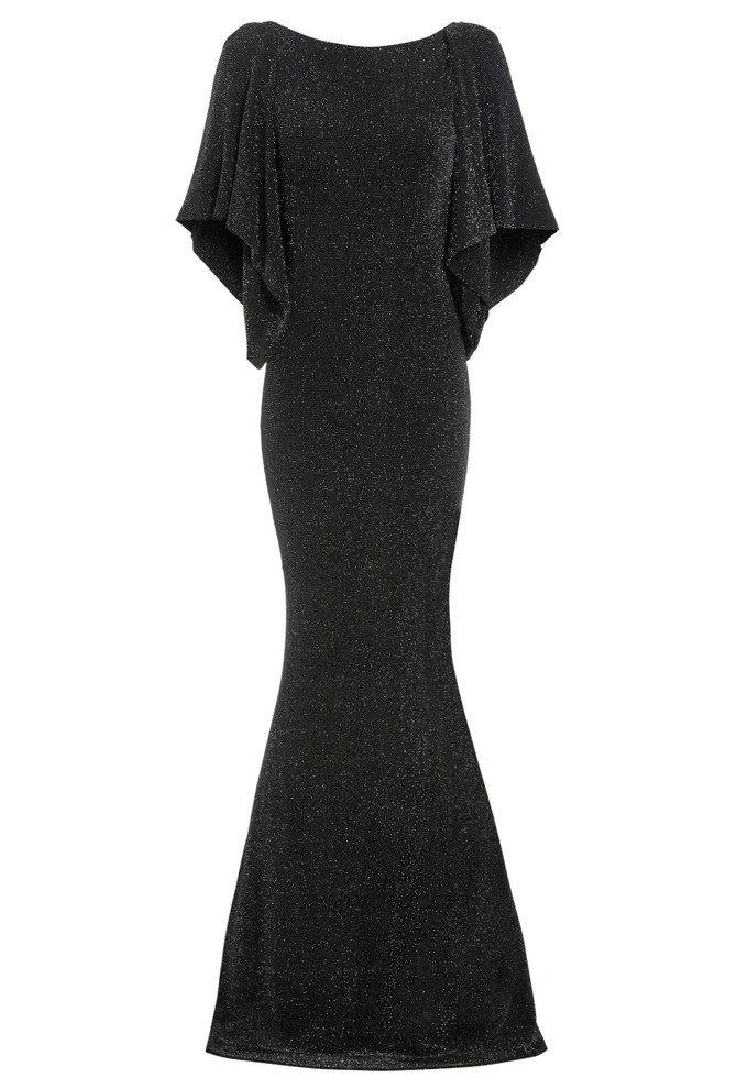 Black Cowl Back Gown from Sarvin