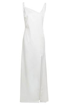 Asymmetric White Maxi Dress via Sarvin