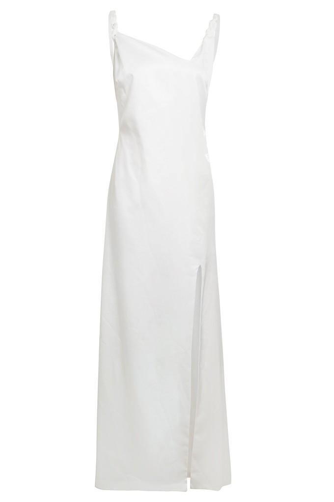 Asymmetric White Maxi Dress from Sarvin