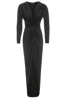 Black Twisted Front Dress via Sarvin