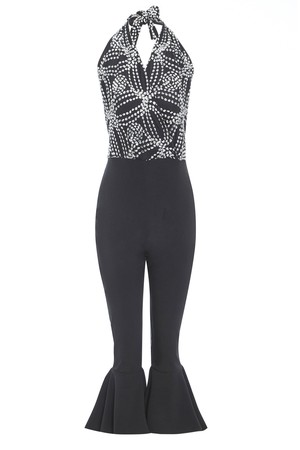 Black Backless Jumpsuit from Sarvin