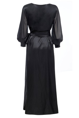 Black Wrap Maxi Dress from Sarvin