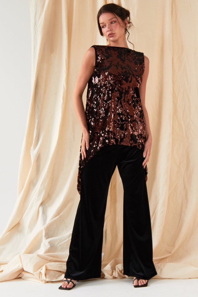 Wide Leg Velvet Trousers from Sarvin