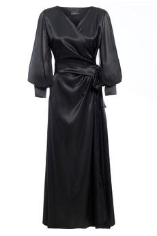 Black Wrap Maxi Dress via Sarvin