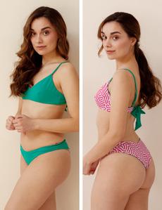Bikini Top - Jasmine Green/Lilac via Savara Intimates