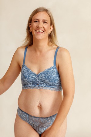 Mid Waist Slip - Aveline Blue from Savara Intimates