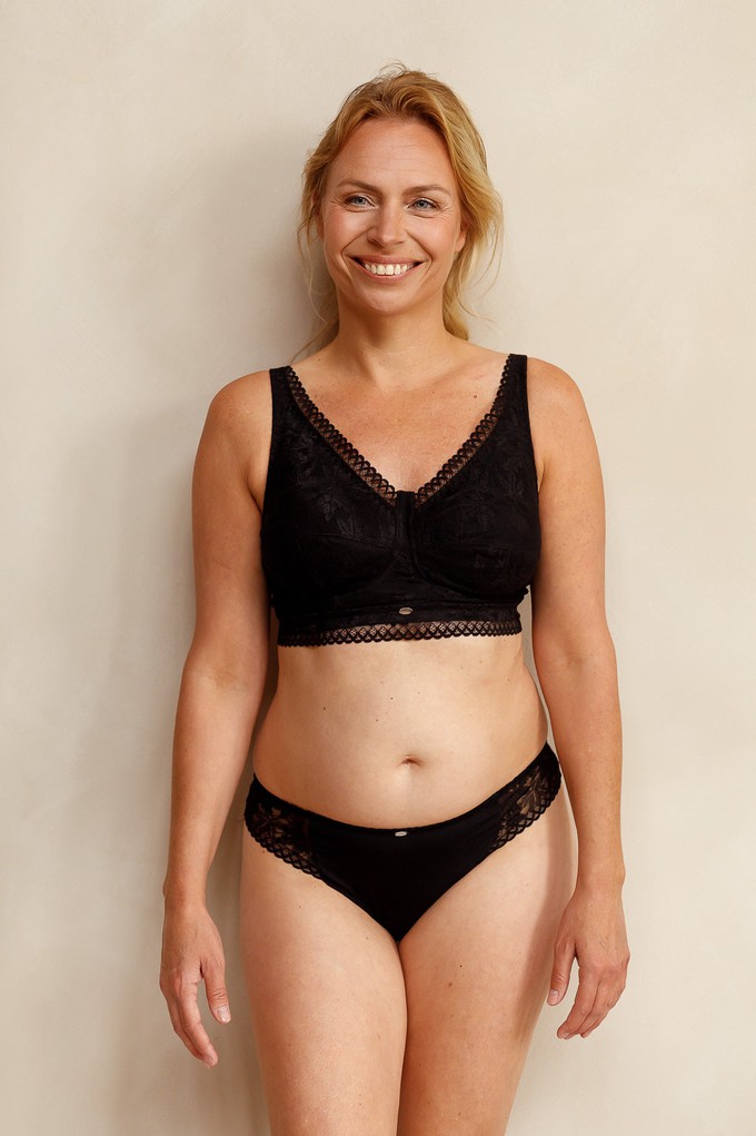 Mid Waist Brief - Rosa Black from Savara Intimates