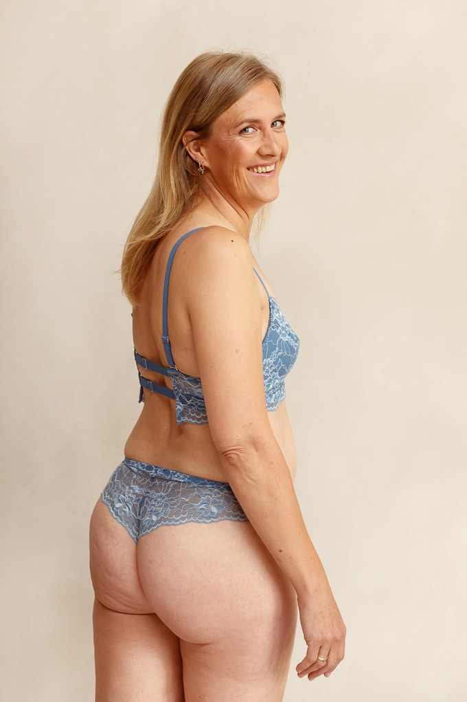 Mid Waist Slip - Aveline Blue from Savara Intimates