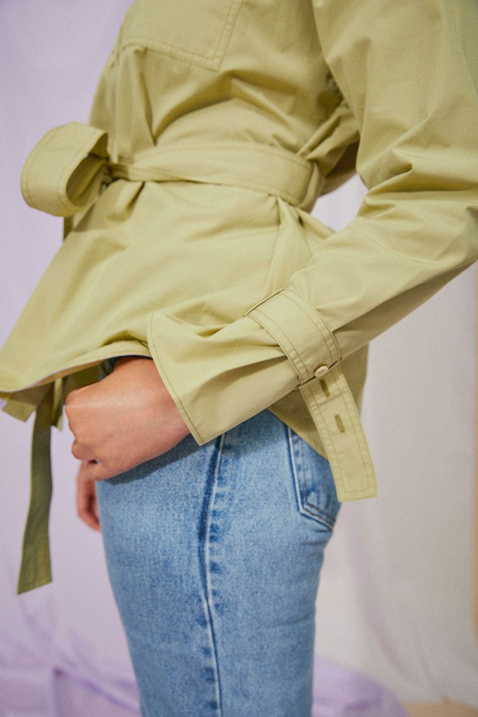 Zadie Boyfriend Shirt, Olive Khaki from Saywood.