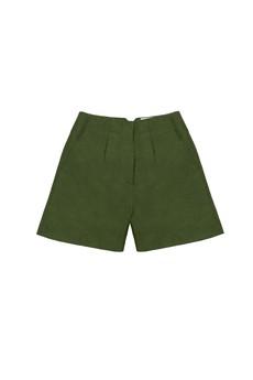 Bessie A-Line Shorts, Rich Olive Green via Saywood.