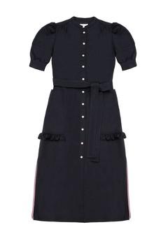 Rosa Puff Sleeve Shirtdress, Black Japanese Denim via Saywood.