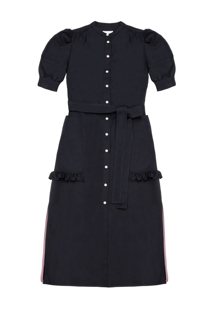 Rosa Puff Sleeve Shirtdress, Black Japanese Denim from Saywood.