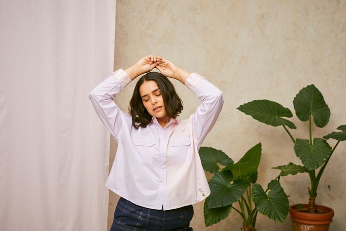 Jules Utility Shirt, Pink/ Lilac from Saywood.