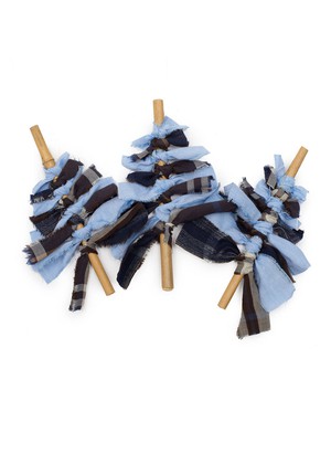 Sustainable Christmas Decorations (Pack of 3), Navy / Pale Blue from Saywood.