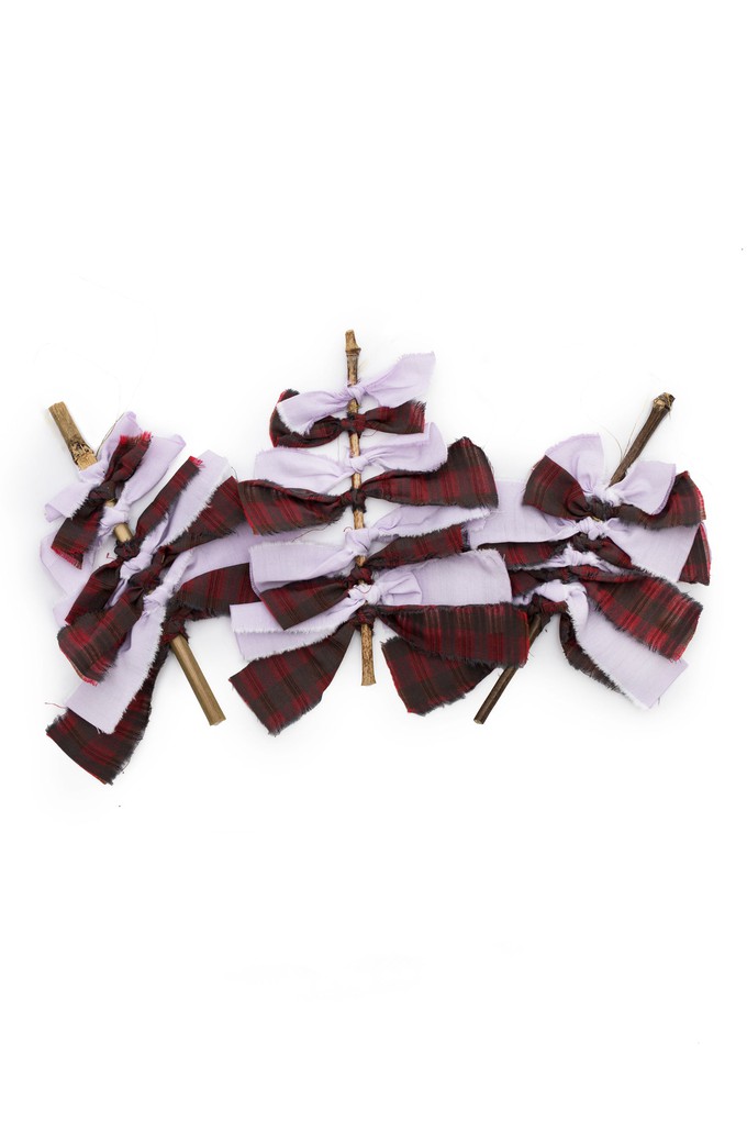 Sustainable Christmas Decorations (Pack of 3), Red Check / Lilac from Saywood.