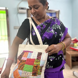 Sari patchwork cotton tote bag from Shakti.ism