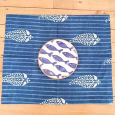 Indigo block-printed placemats set of 2, handmade table mats via Shakti.ism