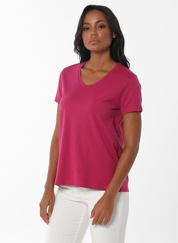 T-Shirt V-Neck Pink from Shop Like You Give a Damn