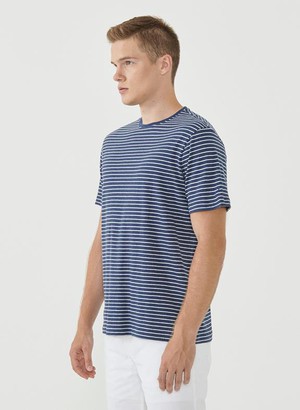 Striped T-Shirt Navy Off White from Shop Like You Give a Damn