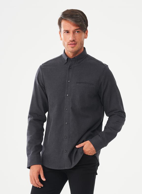 Herringbone Shirt Black from Shop Like You Give a Damn