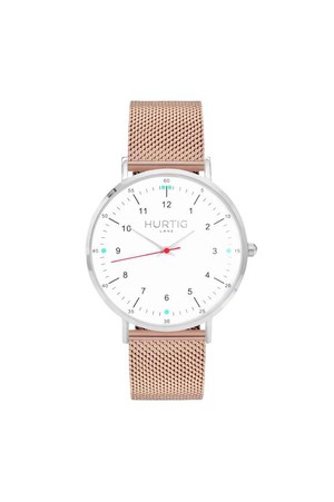 Moderna Steel Watch Silver, White & Rose Gold from Shop Like You Give a Damn