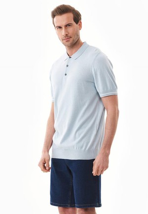 Polo Shirt Knit Haze Blue from Shop Like You Give a Damn