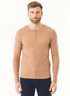 Longsleeve T-Shirt Geribbeld Light Brown via Shop Like You Give a Damn