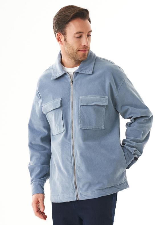 Overshirt Corduroy Zipper Dusty Blue from Shop Like You Give a Damn