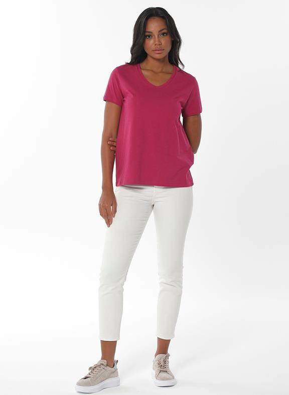 T-Shirt V-Neck Pink from Shop Like You Give a Damn