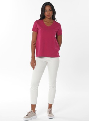 T-Shirt V-Neck Pink from Shop Like You Give a Damn