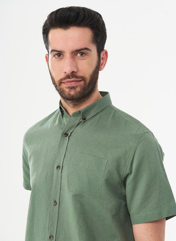 Shirt Linen Blend Green from Shop Like You Give a Damn