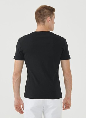 Ribbed V-Neck T-Shirt Black from Shop Like You Give a Damn