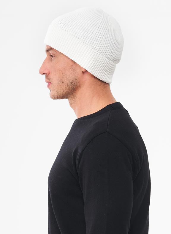 Unisex Knitted Beanie White from Shop Like You Give a Damn