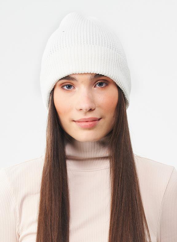 Unisex Knitted Beanie White from Shop Like You Give a Damn