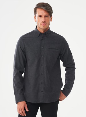 Herringbone Shirt Black from Shop Like You Give a Damn