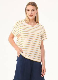 Striped T-Shirt White Orange via Shop Like You Give a Damn