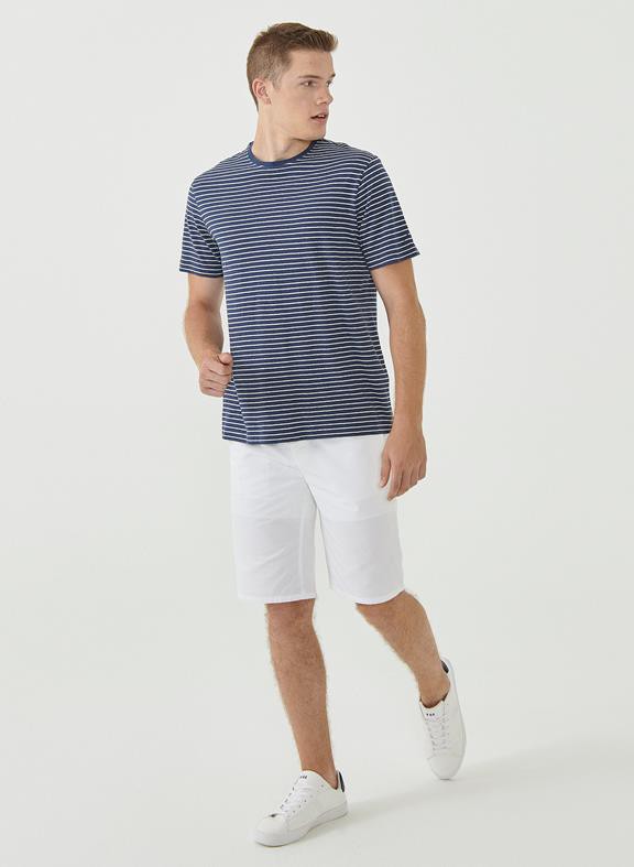 Striped T-Shirt Navy Off White from Shop Like You Give a Damn