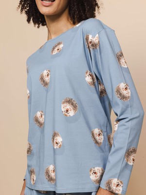 Hedgy Blue T-shirt long sleeve Women from SNURK