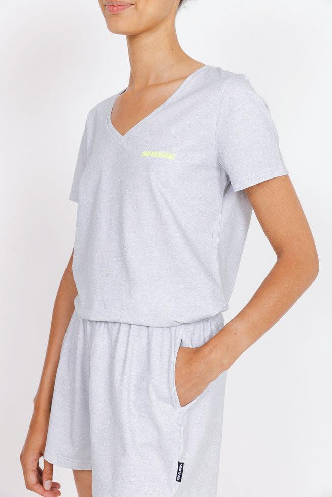 Gray T-shirt v-neck Women from SNURK