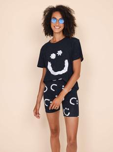 Smiles Black T-shirt and Bikershorts set Women via SNURK